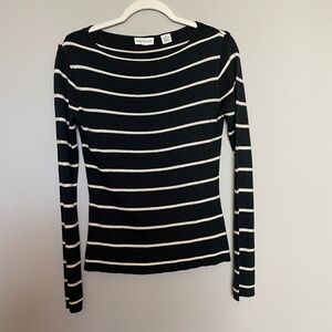 Ann Taylor Silk Long Sleeve Boat Neck Sweater